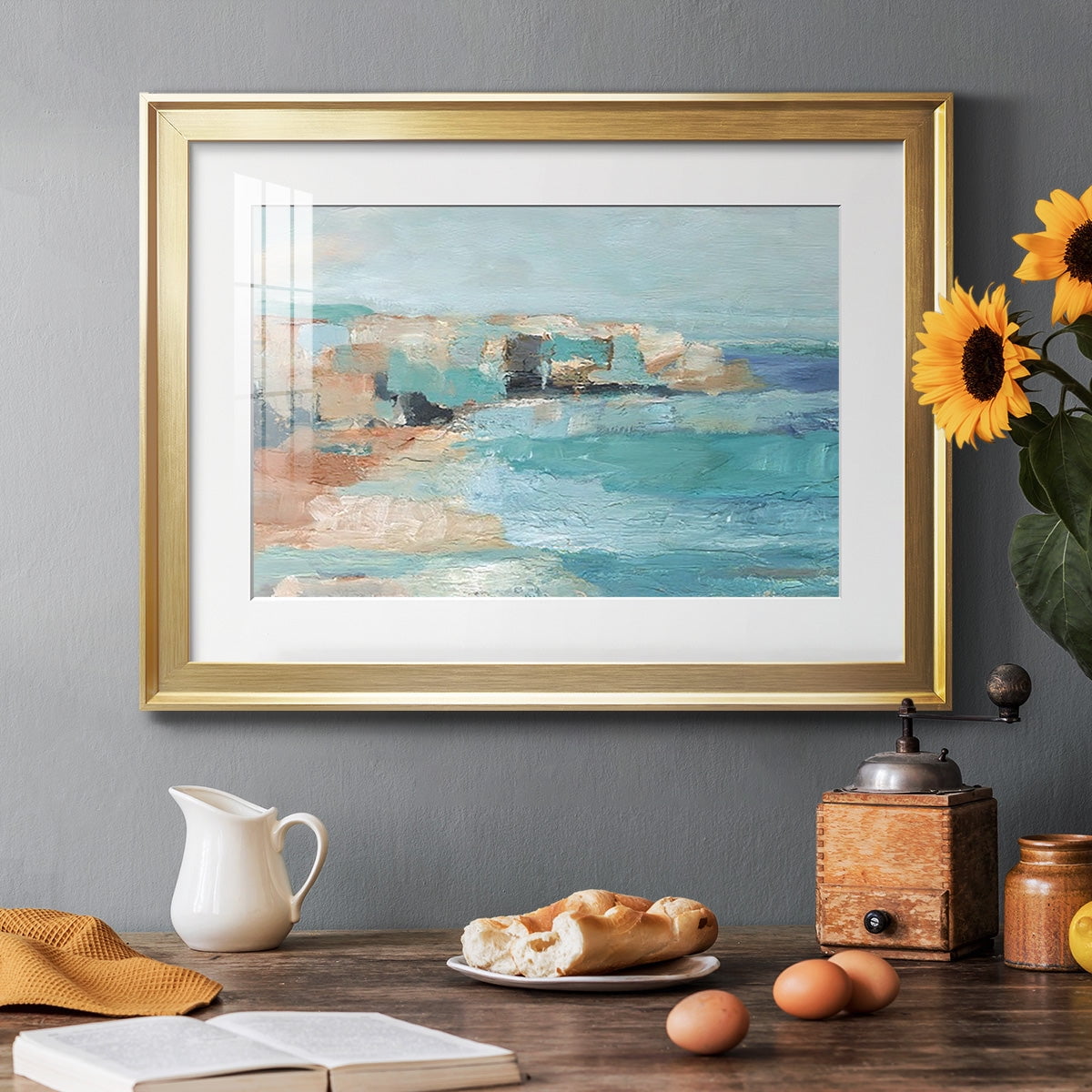 Turquoise Cliff Wall I Premium Framed Print - Ready to Hang