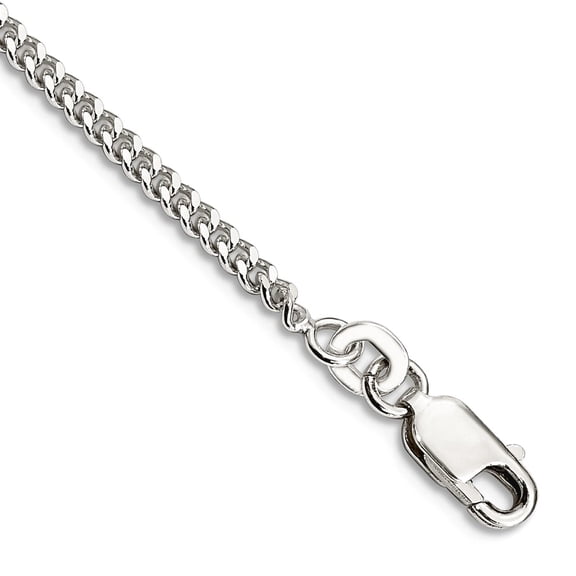 925 Sterling Silver Solid Polished 2mm Curb Chain Ankle Bracelet 10 Inch Lobster Claw Anklet for Women and Men