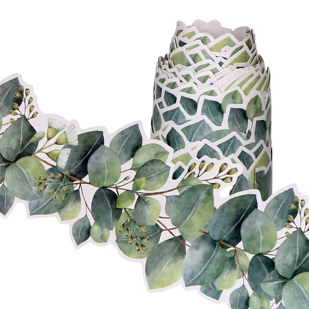 Bulletin Board Trim, 16.4Ft Border Trim for Bulletin Board, Greenery