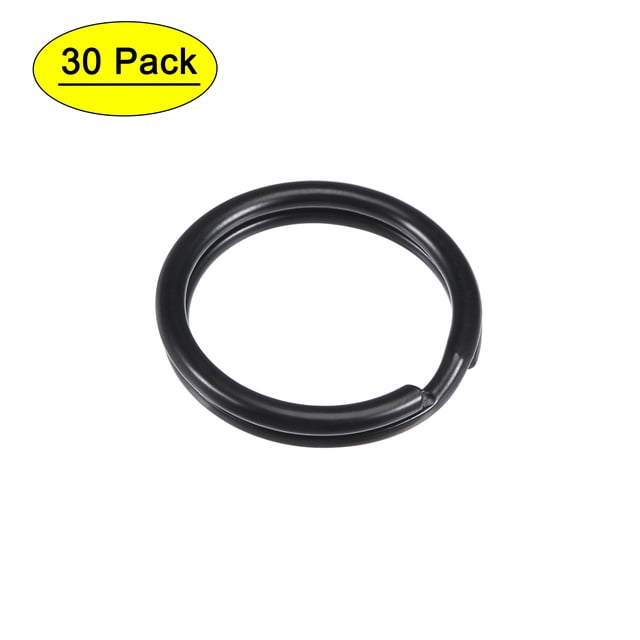 Conector de llavero plano abierto de 15 mm Uxcell de hierro pintado electrolíticamente 30 unidades