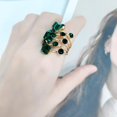 thumbnail image 2 of Big CZ Crystal Statement Wedding Ring for Women Birthstone Cubic Zirconia Balls Fashion Spring Gemstone Open Band Wrap Birthday Valentine's Day Cocktail Party Rings Dainty Jewelry Gifts, 2 of 12