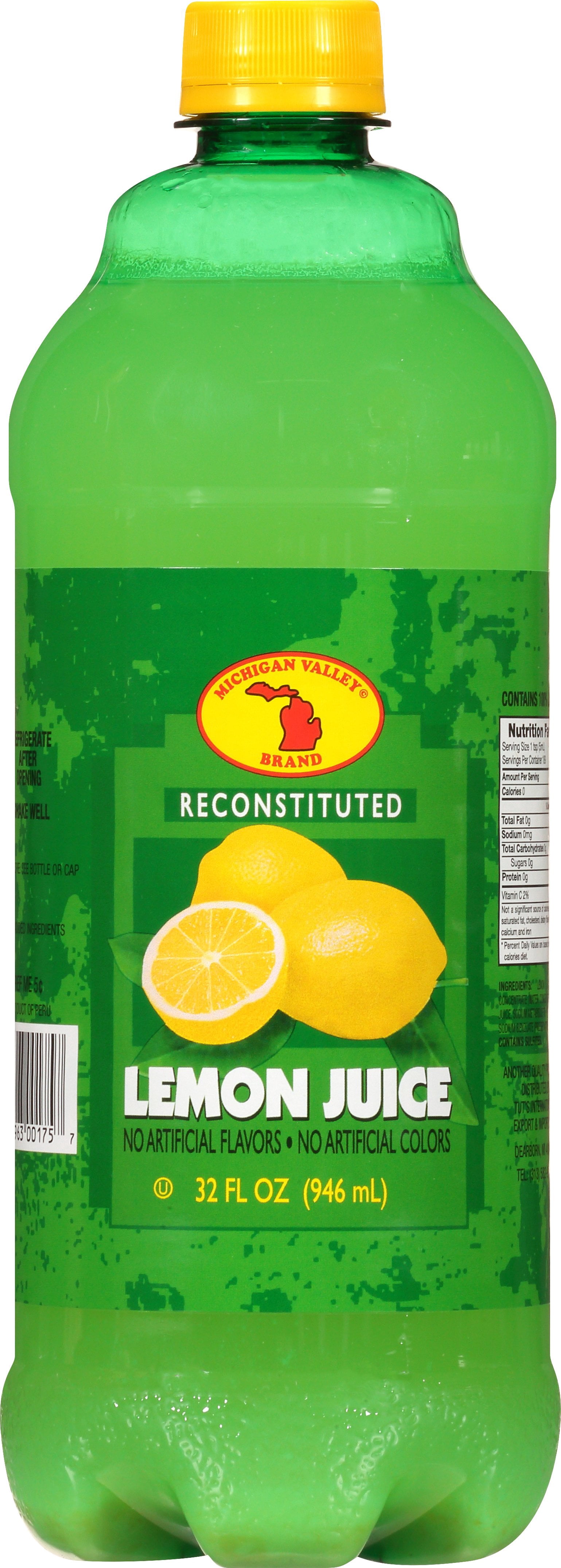 Michigan Valley Reconstituted Lemon Juice, 32 fl oz