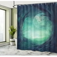 thumbnail image 5 of Ambesonne Gothic Shower Curtain, Spooky Valley in Woods, 69"Wx75"L, Navy Green, 5 of 5