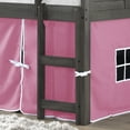 OS Home and Office Louvered Design Twin Low Loft Bed with Pink Tent Kit