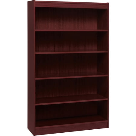 Hardwood Veneer Furniture Collection - Lorell, LLR60073, Panel End Hardwood Veneer Bookcase, 1 Each, Mahogany