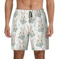 thumbnail image 2 of Picia Rabbit And Flower pattern Mens Swim Trunks with Compression Liner Stretch Beach Shorts Quick Dry with Zipper Pockets No-Chafing Board Shorts-XX-Large, 2 of 9