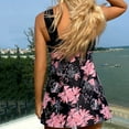 thumbnail image 4 of Alkepwun Tankini Swimsuits for Women Two Piece Flowy Swimdress with Boyshorts High Waist Tummy Control Bathing Suits Floral V Neck Swimwear, 4 of 5