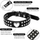 thumbnail image 2 of Collar de perro de cristal Collar de diamantes de imitación para mascotas Collar de perro de cuero de PU (Corazón de cristal negro, 51x 2.5cm) TUNC Sencillez, 2 of 5