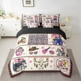 thumbnail image 3 of Homewish Southwest Cowgirl Tribal 7-Piece Twin Bedding Sets,Music Guitar Disco Ball Bedding Comforter Set,Ancient Bull Skull Sheet Sets For Girl Kids,Super Cozy Room Decor Reversible, 3 of 9