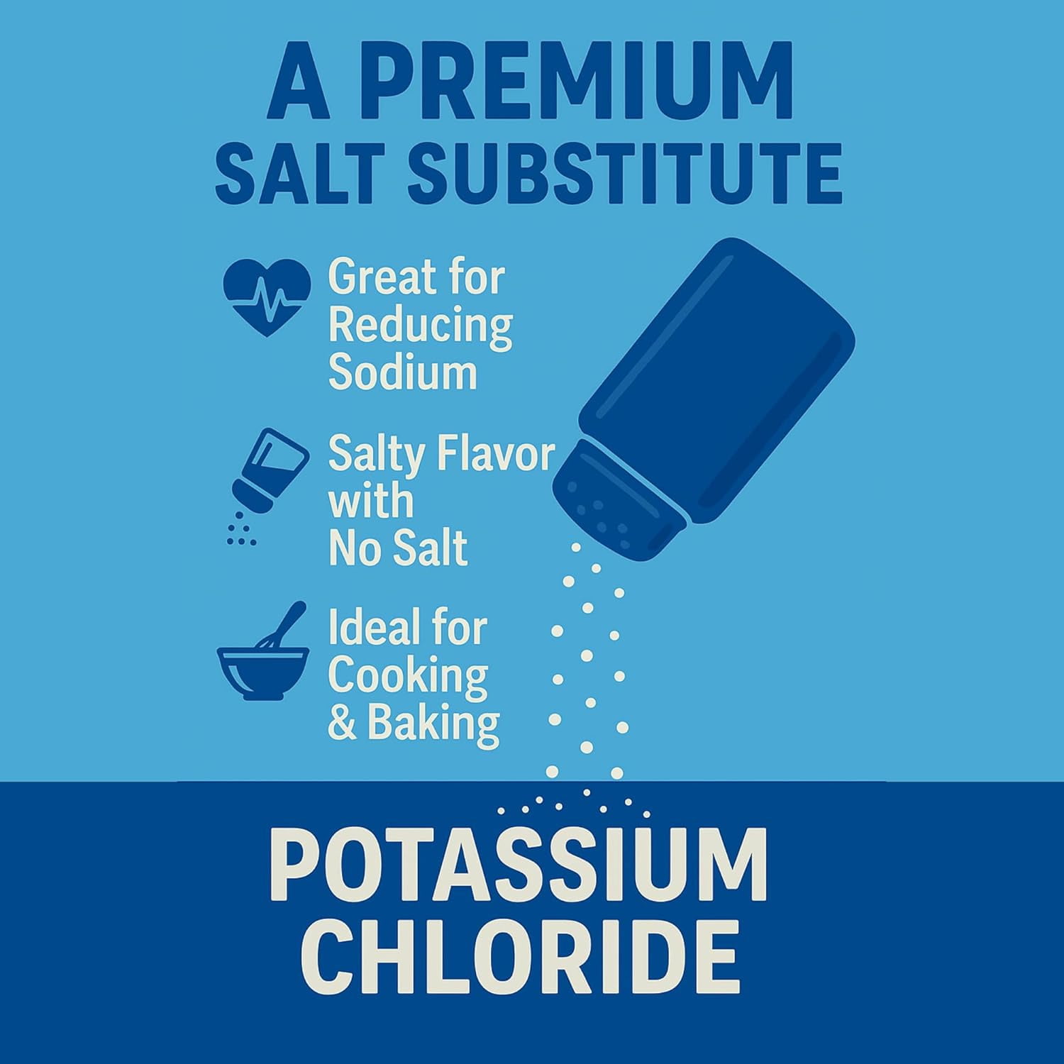 Potassium Chloride Powder 2 Pound - Sodium Free Salt Substitute - Food Grade, Filler Free, Easily Dissolves, Unflavored - Mineral Electrolyte Hydration Fluid Balance - Source of Fruits, Vegetables