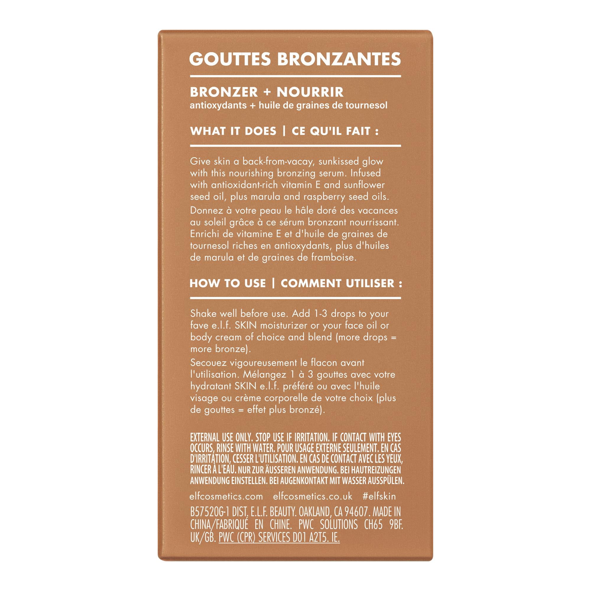 e.l.f. SKIN Bronzing Drops, Rose Gold