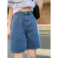 thumbnail image 5 of Streamgirl High Waisted Jeans Shorts Women 2025 Vintage Shorts Denim Loose Female Short Straight Jeans Shorts For Women Summer, 5 of 7