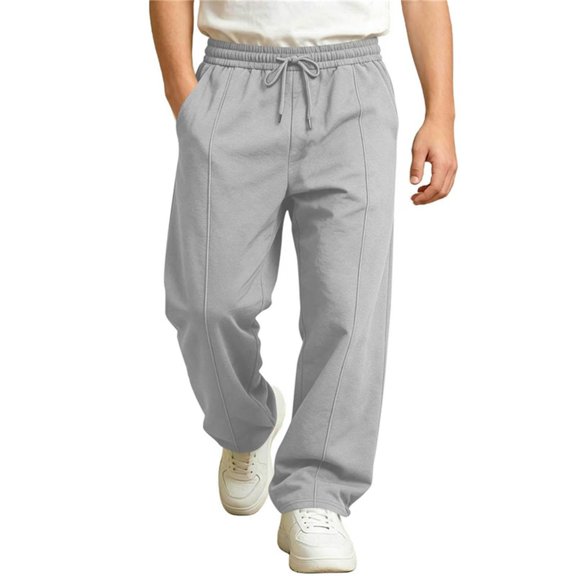 WQNVRNR Boys Thickened Sweatpants- Fleece Lined Straight Leg Elastic Waist Fall Cozy Sweatpants with Side Pockets Gray Size 14-15Years