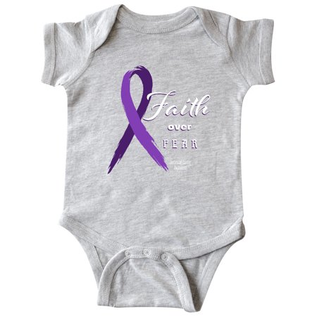 

Inktastic Testicular Cancer Awareness Faith over Fear Gift Baby Boy or Baby Girl Bodysuit