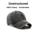thumbnail image 3 of Gorra de béisbol NPJY, vintage, de algodón desgastado y lavado, negra, 3 of 6
