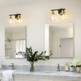 thumbnail image 6 of Deyidn 2 Light Black and Gold Bathroom Vanity Light with Globe Glass Shade Modern Bathroom Wall E26 Bulb, 6 of 6