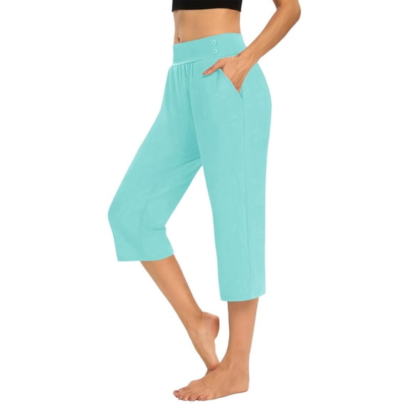 Women's Running Shorts Elastic High Waisted Cropped Pants For Stretch High Waisted Crop Office Work Pants Casual Capris Yoga Dress Pant