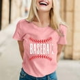thumbnail image 2 of TODOZO Hot Sale!! Baseball Shirt for Women Baseball Mom Shirt Baseball Letter Graphic Tee Game Day Short Sleeve Tops American Flag Shirts for Women Pink M, 2 of 6