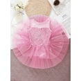 thumbnail image 5 of Yartina Girls Sleeveless Shiny Sequined Mesh Gymnastic Leotard Ballet Dance Tutu Dress Pink 14, 5 of 7