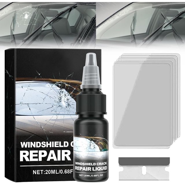 HUGFEGWE Windshield Crack Repair Kit, 2024 New Windshield Crack Repair Fluid Window Automotive Windscreen Tool, Car Windshield Crack Repair Fluid, Car Glass Repair Glue Scratch Chip Cracks