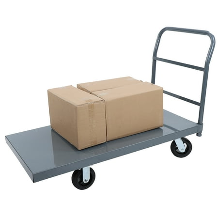BISupply Flat Platform Truck 48 x 24in Industrial Push Cart 2000lb Capacity