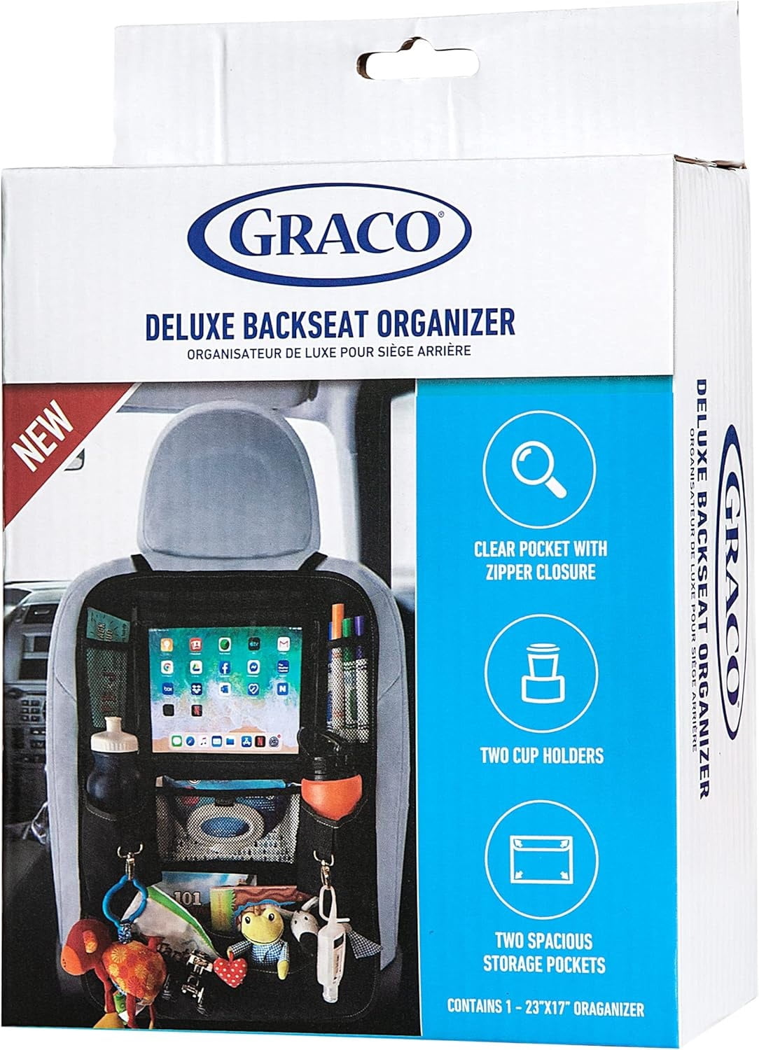 Graco Deluxe Backseat Organizer with Tablet and Cup Holder for Convenient Car Storage