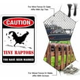 thumbnail image 5 of 2 Pack Caution Tiny Raptors Sign, PVC Funny Chicken Coop Signs for Farm, Kitchen, Rooster Hen House Decoration Indoor or Outdoor Use, 7x10 inches Waterproof, 5 of 7