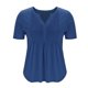 thumbnail image 4 of Camisas de Manga Corta para las Mujeres Casual Color Sólido Plisado V-Cuello Blusas, Moda Verano Top para Diario Y Fiesta, 4 of 7