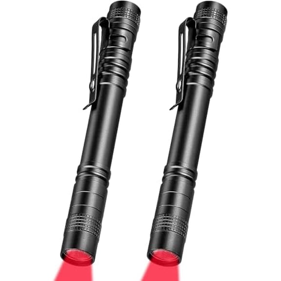 2 Pcs Red Light Flashlight Red LED Flashlight Pen Light Bright Torch for Night Astronomy Aviation Observation Turtle Safe Beach