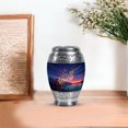 thumbnail image 7 of JAGASY Music Notes Urns for Human Ashes Mom & Dad - Small Decorative Sunset Funeral Urn for Loved One - Keepsake Musical Notes Urns for Companion Couple - Little Blue 3 Inch Bird Urn, 7 of 7