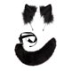 thumbnail image 4 of Cola de zorro sintética, diadema suave peluda, de usar, pinzas para el cabello para niñas adolescentes, cosplay, cumpleaños, vacaciones Negro Hugo orejas de zorro y tai, 4 of 7