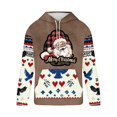 thumbnail image 4 of Sudadera con capucha para hombre, informal, con cordón, estampado navideño, deportiva, blusa de poliéster, 4 of 4