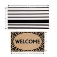 thumbnail image 3 of A1HC Coir Welcome Mat and Black & White Striped Cotton Rug Combo Set, 24"x36" & 24"x51", Hand-Woven Washable Entryway Décor, 3 of 7