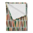 thumbnail image 2 of Mid Century Soft Flannel Fleece Throw Blanket, Simple 2 Colored Drop Shapes Abstract Symmetrical Grid Greyscale Background, Cozy Plush for Indoor and Outdoor Use, 50" x 70", Multicolor, by Ambesonne, 2 of 5