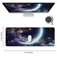 thumbnail image 2 of Heduofu  Moon Space Night Keyboard Mouse Pad Desk Mat Blue Cute Cloud  Mousepad+Keyboard Wrist Rest+Mouse Wrist Rest+Coaster Ergonomic Design for Home Office Computer  31.5x11.8 in, 2 of 6