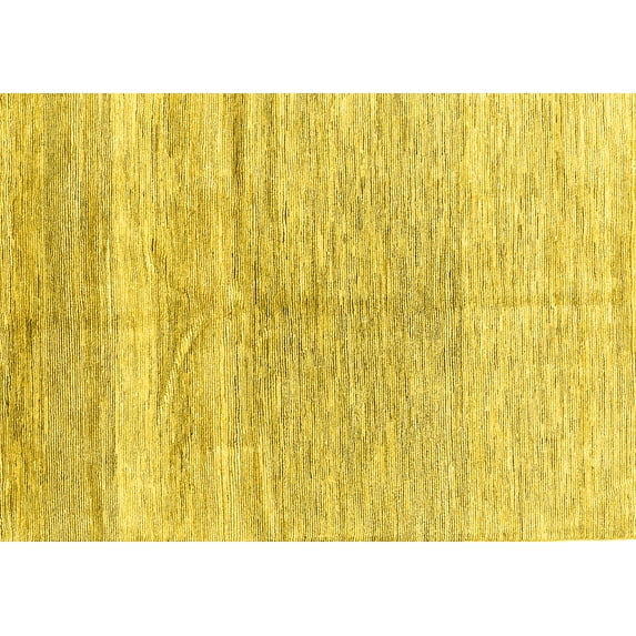 Ahgly Company Indoor Rectangle Abstract Yellow Contemporary Area Rugs, 2' x 4'