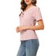 thumbnail image 4 of INSPIRE CHIC Blusa suelta de manga corta con cuello en V y estampado para mujer, color rosa, talla M, 4 of 7
