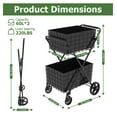 thumbnail image 2 of Jumbo Shopping Cart,2 Layers Grocery Cart on Wheels, Foldable Utility Shopping Carts with Double Basket and 360° Rolling Swivel Wheels for Groceries Laundry, 2 of 8