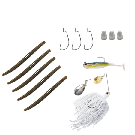 Zebco 33 bass and gamefish 5'8 medium action spincast combo with Strike King baits