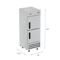 thumbnail image 2 of 28 in. Commercial Stainless Steel Solid Half Door Reach-In Refrigerator, 23 cu. ft., 2 of 12