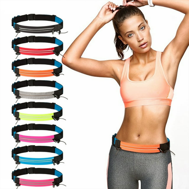 Fanny Pack Adjustable Waterproof Quick Release Zipper Closure Reflective Design Item Storage Elastic Unisex Running Waist Bag Phone Storage Pouch Sports Supplies