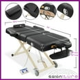 thumbnail image 3 of Saloniture Professional 4-Section Electric Lift Massage Table  - Includes  Armrest, Headrest, Face Cradle and Bolster - Black, 3 of 8
