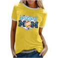 thumbnail image 1 of Camiseta holgada cómoda debajo de la cintura con cuello redondo y estampado elegante para mujer, blusa de manga corta, Tops informales OAVQHLG3B Store lin121212, 1 of 5