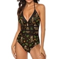 thumbnail image 3 of One Piece Swimsuit Women Tummy Control - V Neck Sloth Doing Yoga Halter Swim Suits for Women 2025, Padded Full Coverage Bathing Swim Suit for Women, 3 of 7
