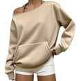 thumbnail image 3 of XINXIAOO Women's Boat Neck Sweatshirt Pullover Y2K Clothes Long Sleeve Vintage Hooded Tops, 3 of 7