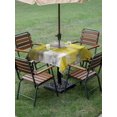 thumbnail image 5 of Yellow Grey Outdoor Tablecloth with Umbrella Hole, Abstract Art Oil Painting Modern Geometric Spillproof Waterproof Outdoor Table Cover, Patio Tablecloths for Party/Garden/Picnic, Square 60"x60", 5 of 9