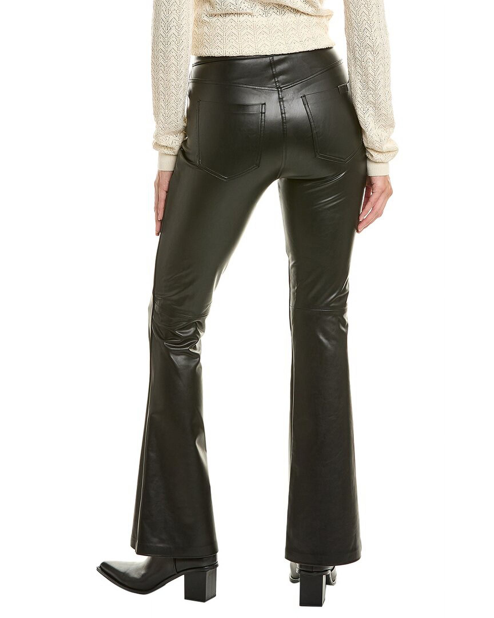 7 For All Mankind Womens Solid Faux Leather Bootcut Pants