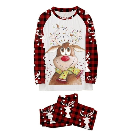 

NECHOLOGY Silk Pajamas for Family Family Christmas Pjs Matching Sets Baby Christmas Matching Pajama Christmas Family Suit Red Small