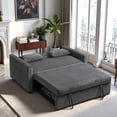 thumbnail image 6 of Yougu 3-in-1 Multi-Functional Corduroy Sleeper Couch Pull-Out Bed,Adjustable Backrest and Pillows(Grey), 6 of 9