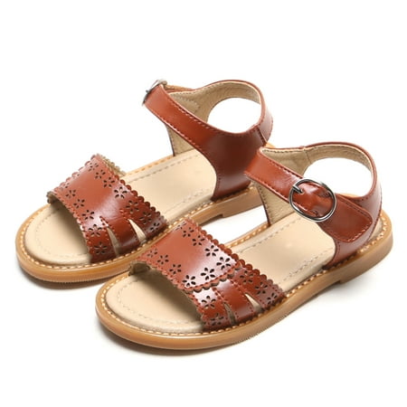 

ESTINE Toddler Girl Open Toe Lightweight Summer Female Casual Dress Sandals - Brown 9M